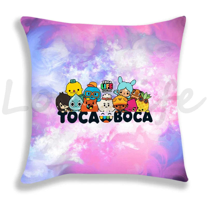 Cute Cartoon Toca Life World Pillow Case Home