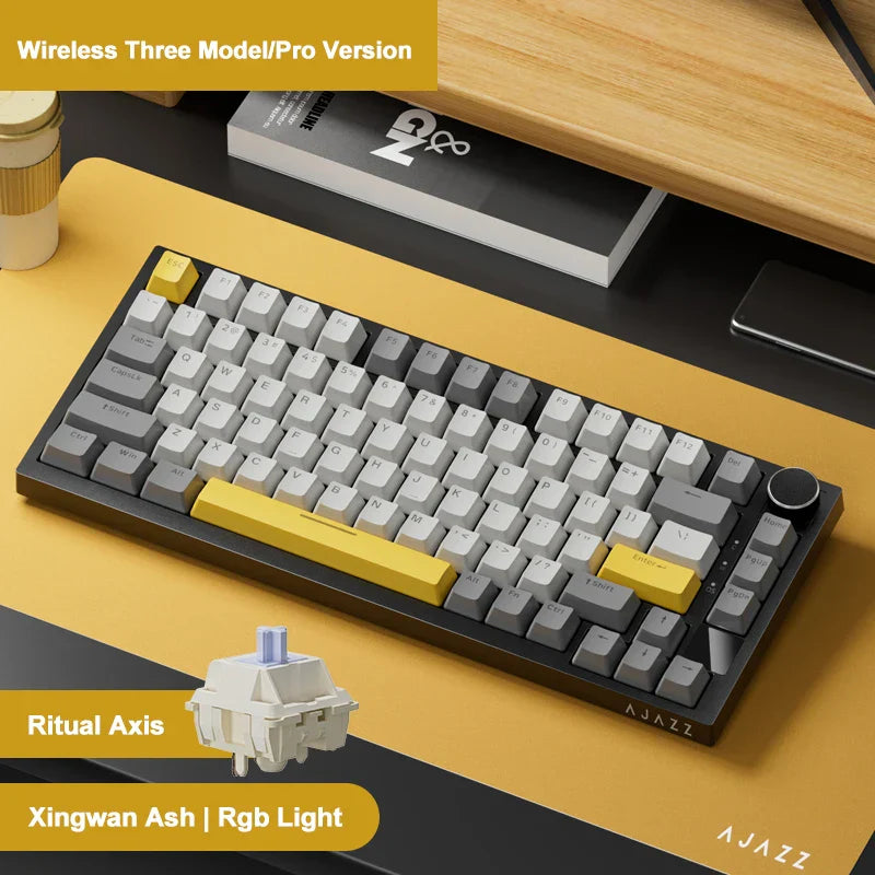 Ajazz Ak820 RGB Tri-Mode Gaming Mechanical Keyboard 82
