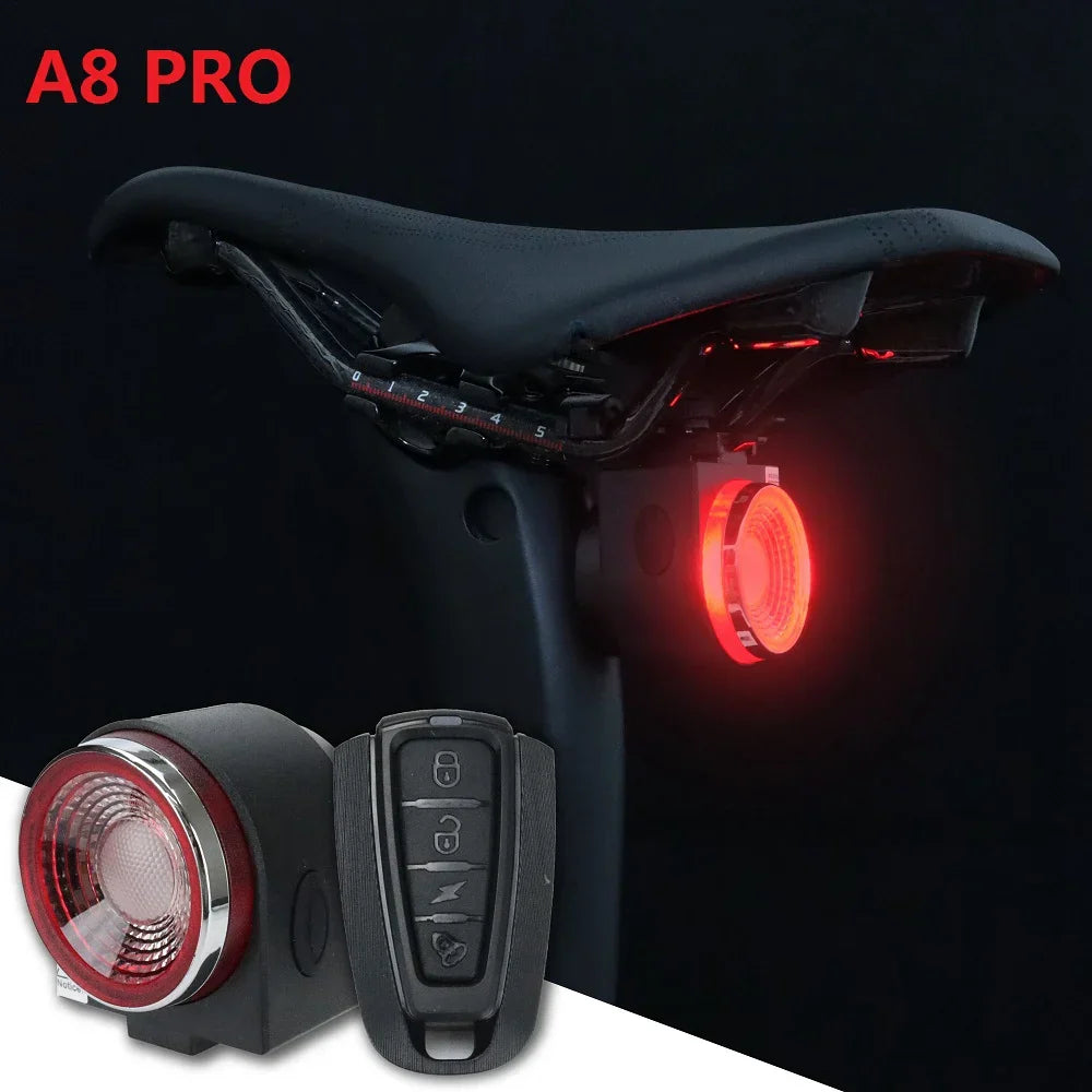 Bicycle Rear Lamp Braking Light Burglary Alarm Remote