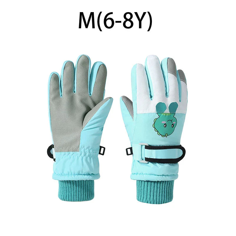 Winter Kids Gloves Thickened Warm Ski FiveFinger Gloves