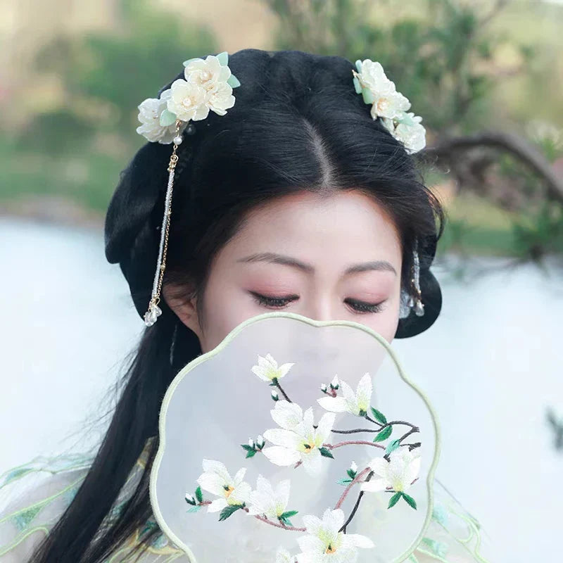Chinese Hair Clips Girls Hanfu Hair Accessories Green