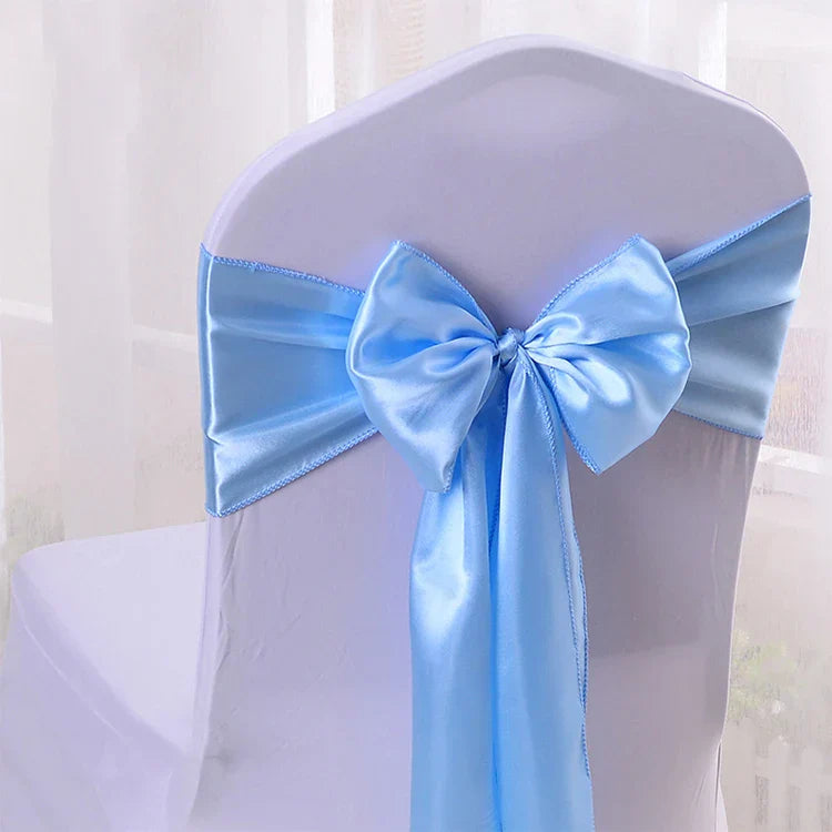 10pcs/50pcs Satin Chair Sash Knots Hotel Party Banquet