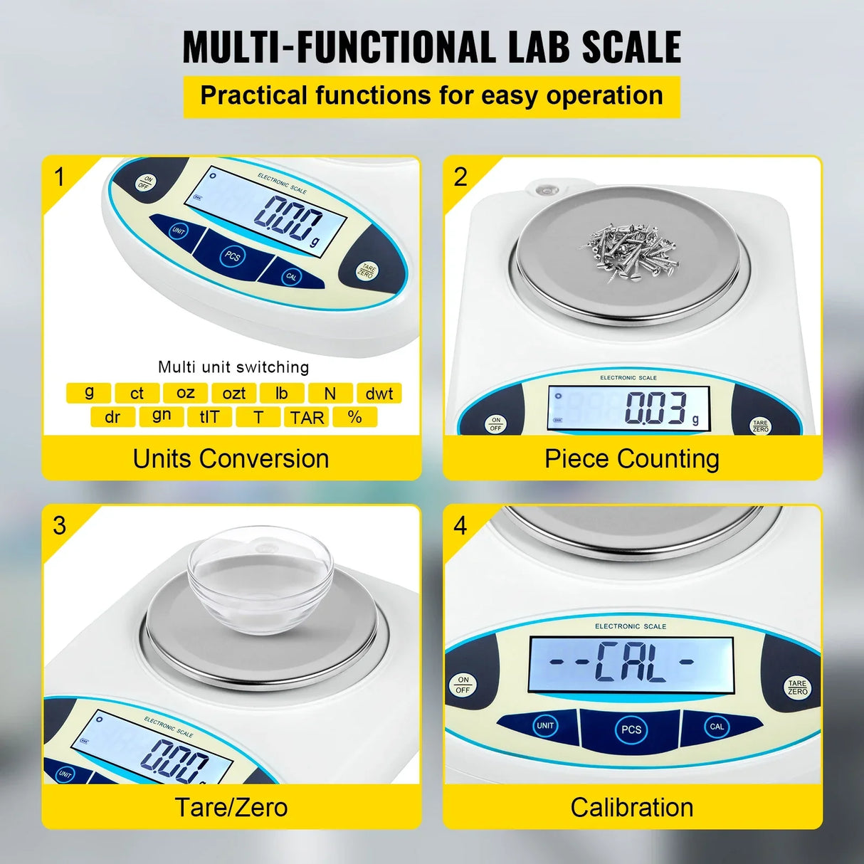 VEVOR 13 Units Conversion Lab Analytical Balance Digital