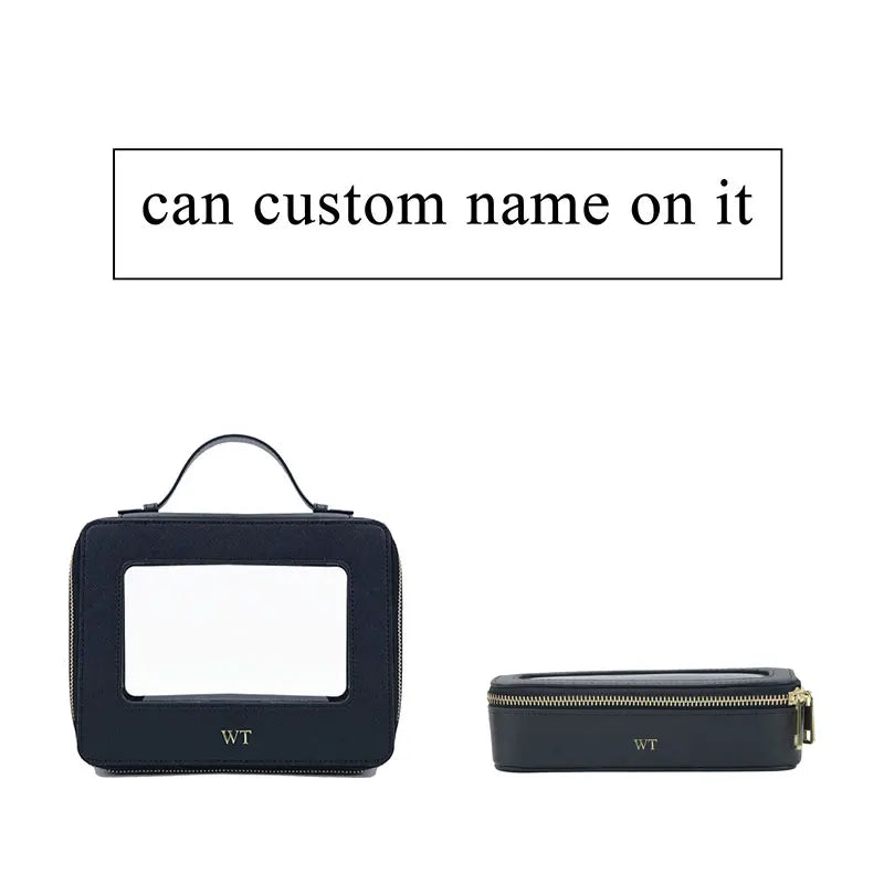 Custom Genuine Leather Travel Cosmetic Bag Set Colorful