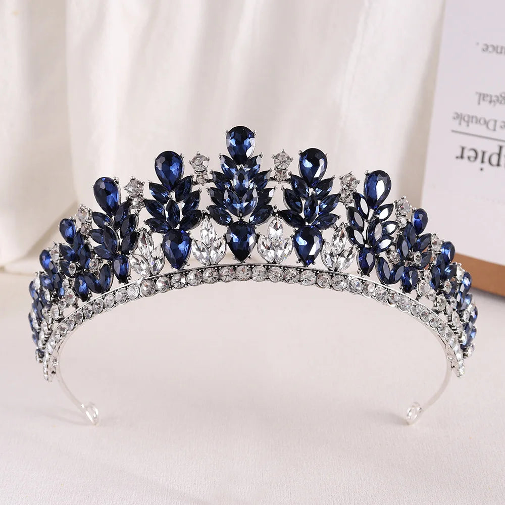 Baroque Green Opal Wedding Headband Crystal Bridal Crowns