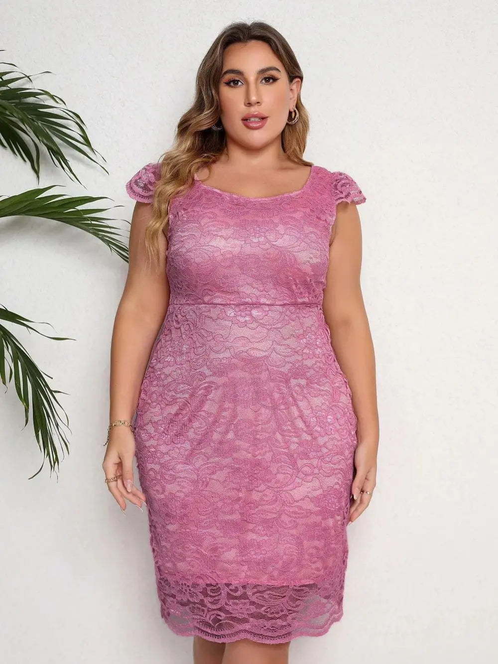 Plus Size New Arrival Sexy Sleeveless Lace Party