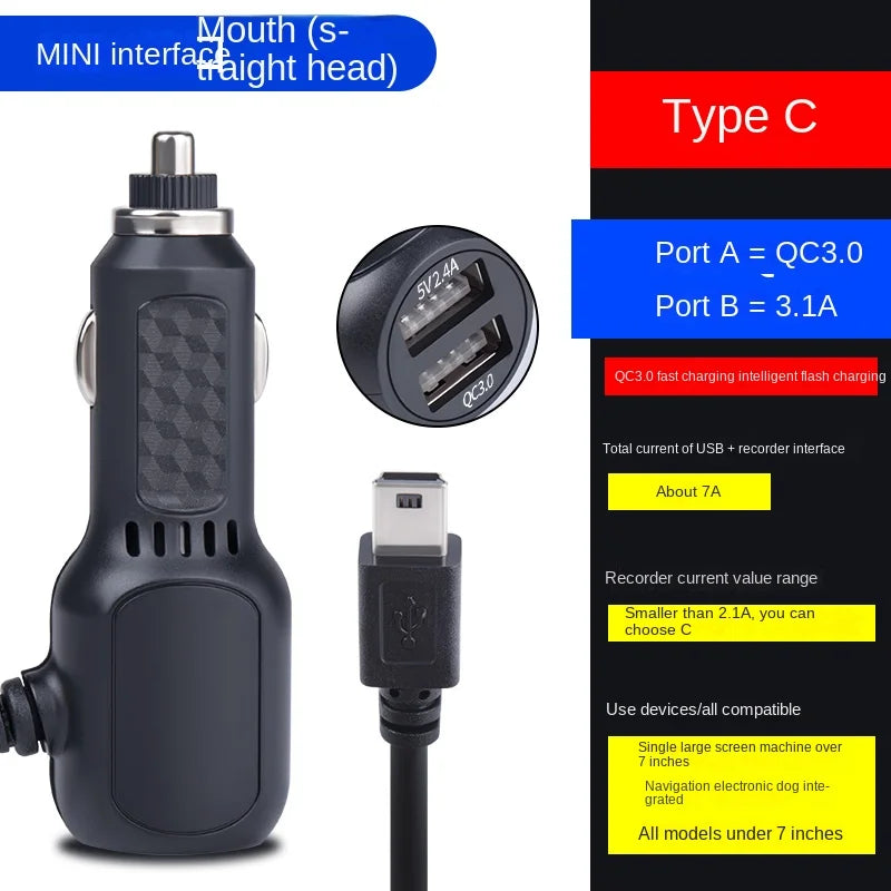 12v To 5v GPS Tracker Power Cord Plug