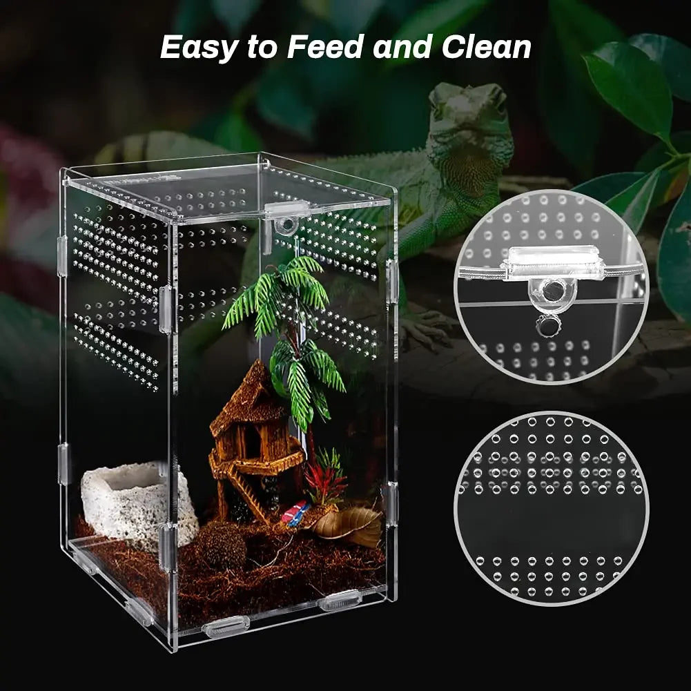Magnetic Acrylic Case Nano Arboreal Tarantula Enclosure Reptile