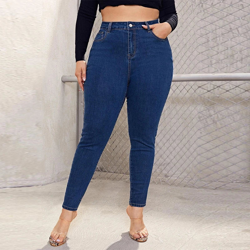 Plus Size Skinny Jeans For Women High Waist