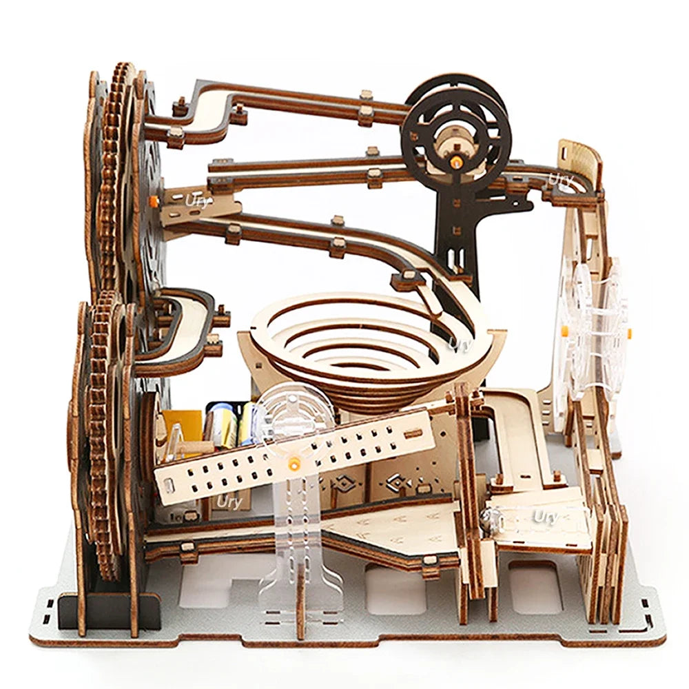 3D Wooden Puzzle Marble Run Set DIY Mechanical