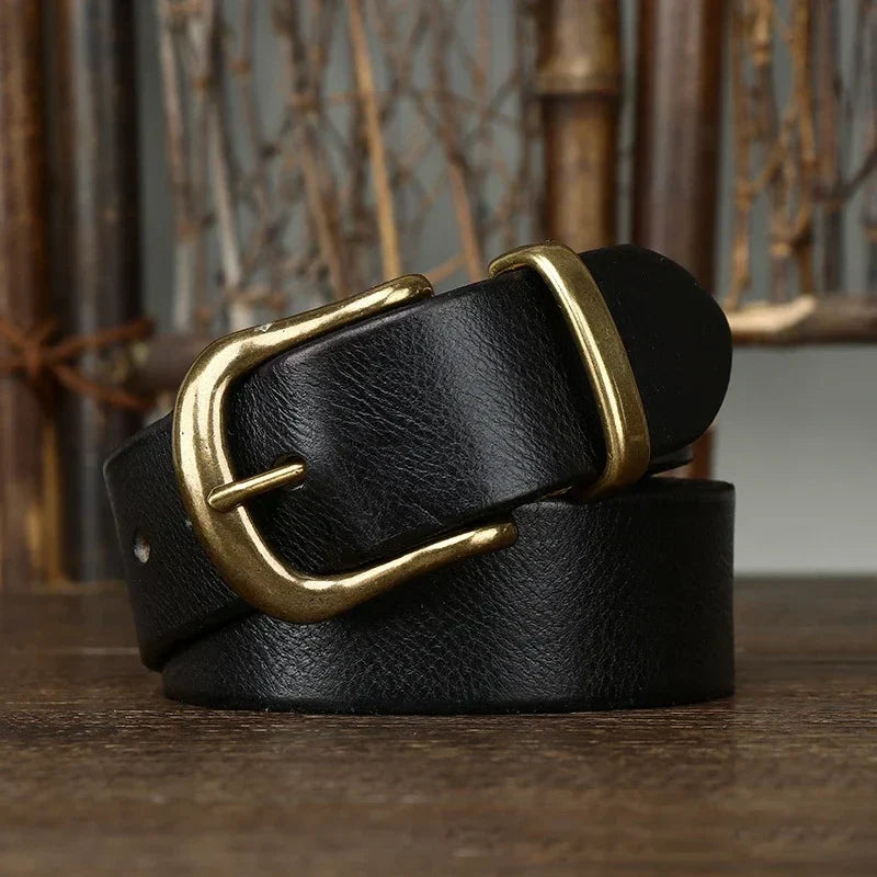 3.8CM Pure Cowhide Genuine Leather for Men High