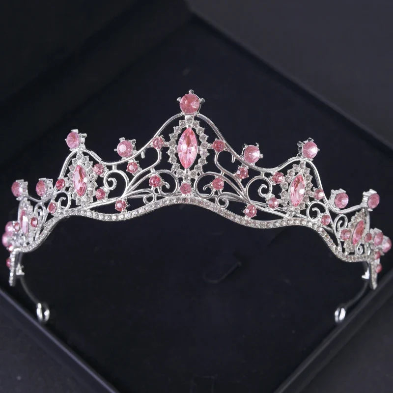 Pink Crystal Tiaras And Crowns Rhinestone Prom Diadem