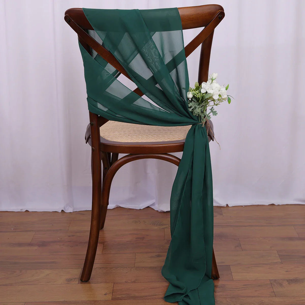 40PCS Chiffon Chair Sashes Wedding Chair Decoration 16x275cm
