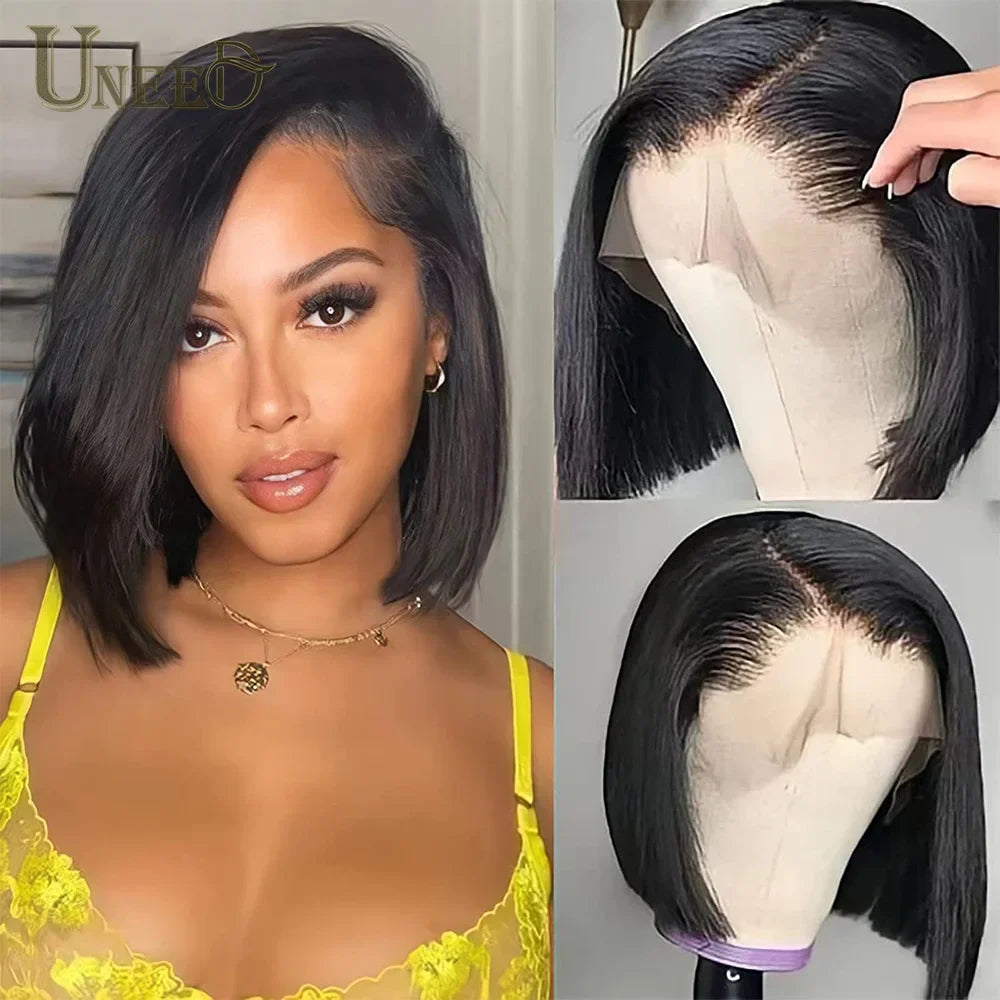 4x4 Bob Lace Closure Wig Indian Straight Human