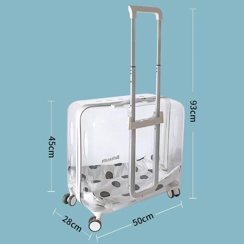Lightweight Transparent Pet Trolley Case, Beauty Case, Professional