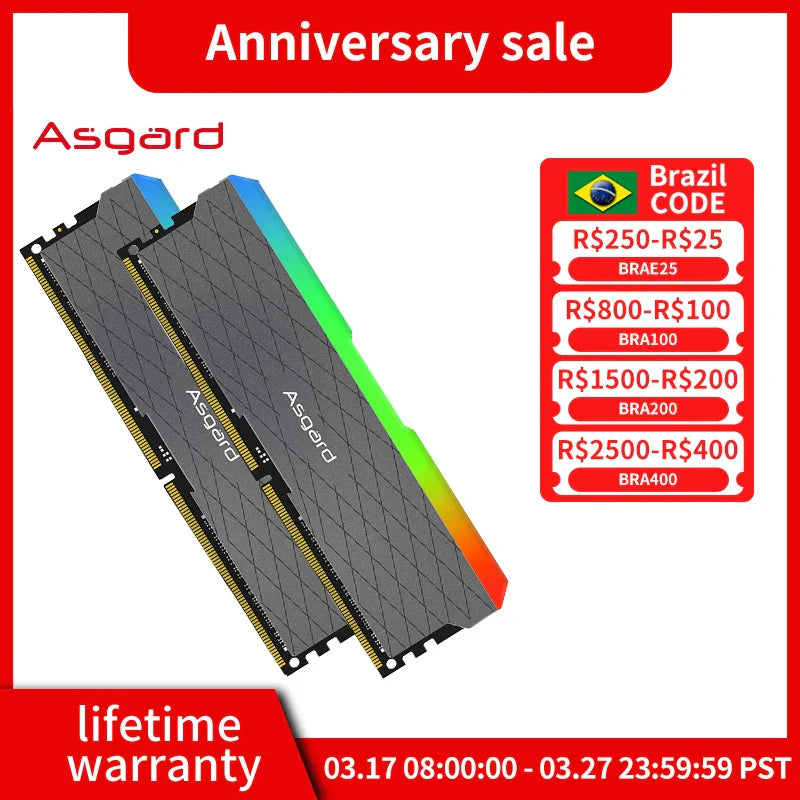 Asgard ddr4 ram 8GX2 16G 3200MHz RGB RAM