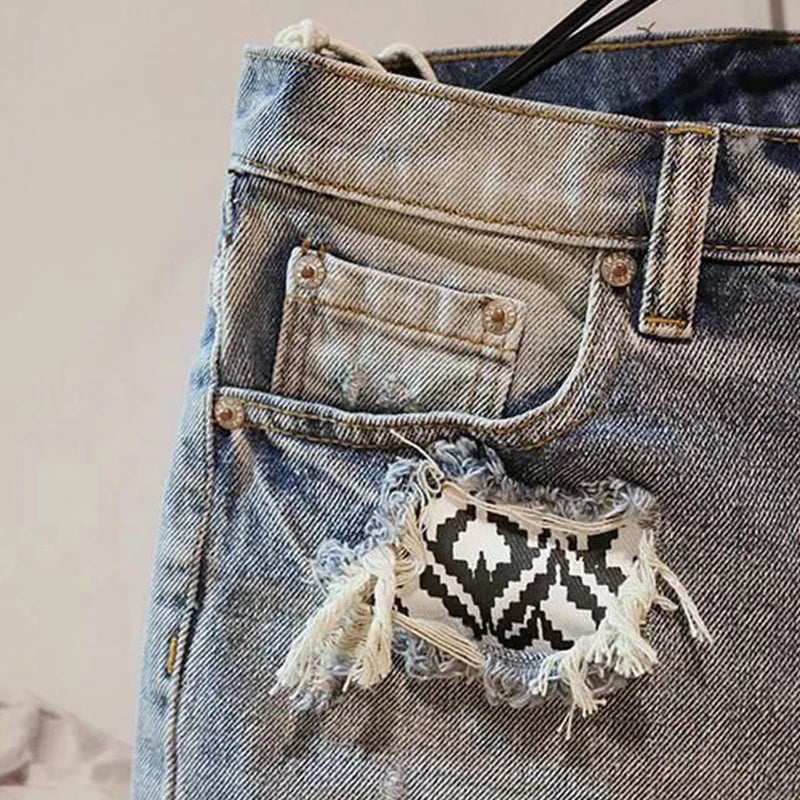 Summer Men Hole Denim Short Pants Fashion Beggar