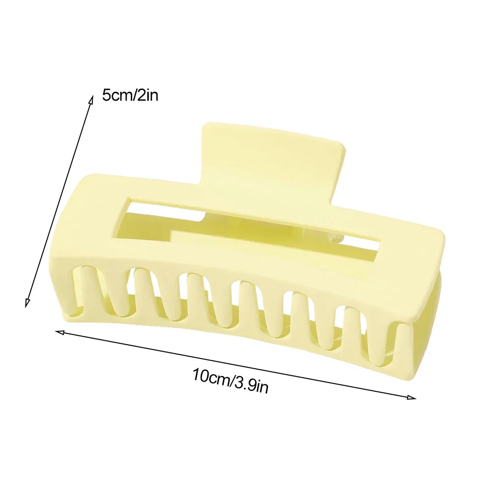 Simple Square Geometric Frosted Hair Claws Clamps Acetate