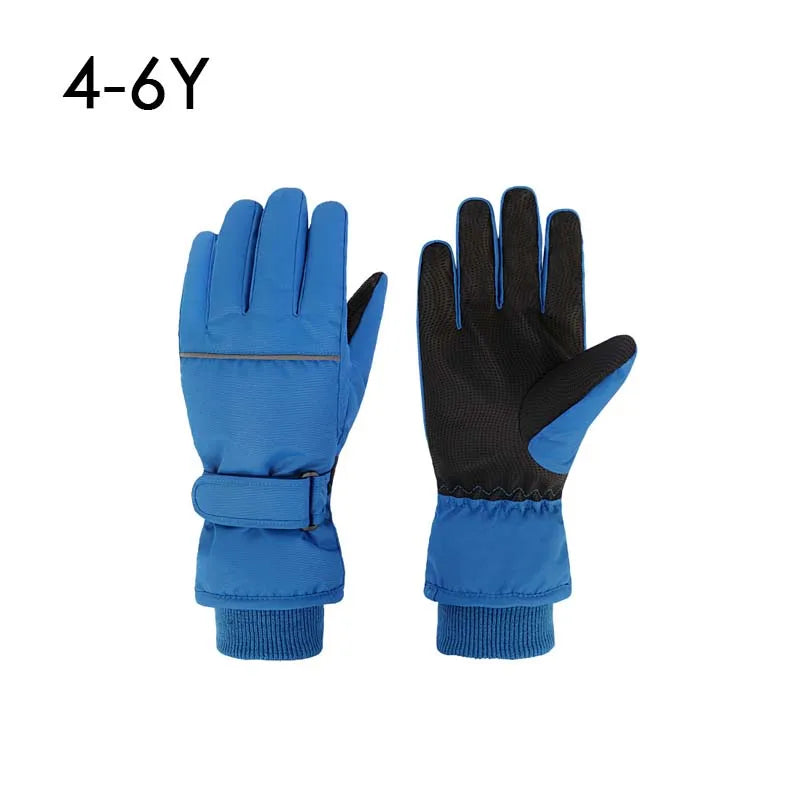 Waterproof Adult Kids Ski Gloves Thick Children Mittens