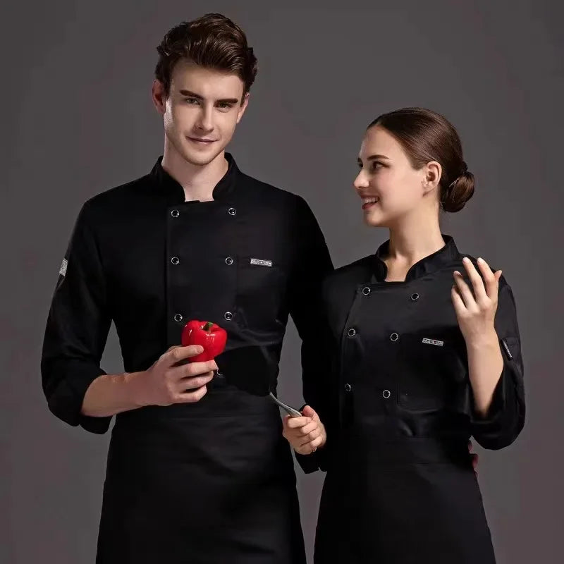 Shortsleeved Chef Work Clothes for Men and Women