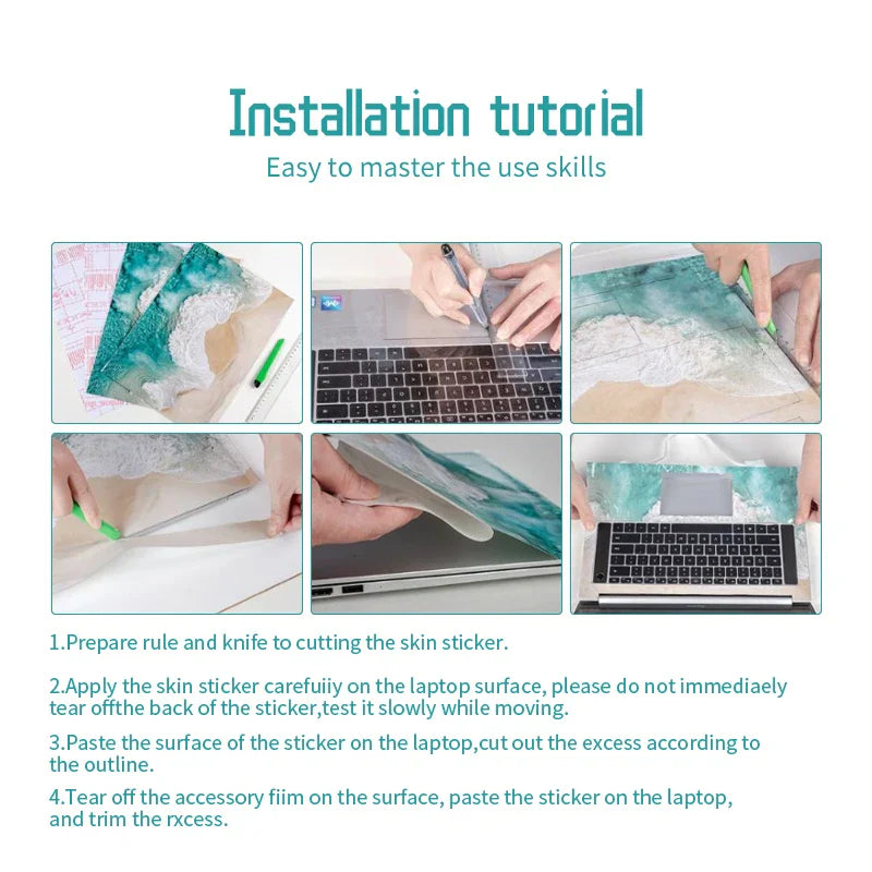 Laptop Skins Stickers Cat Cover Vinly Skin 13.3"15.6"17"Cartoon