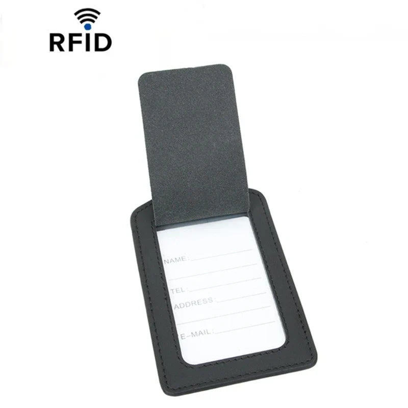 Stylish PU Leather Suitcase Identifier Tag Travel Luggage