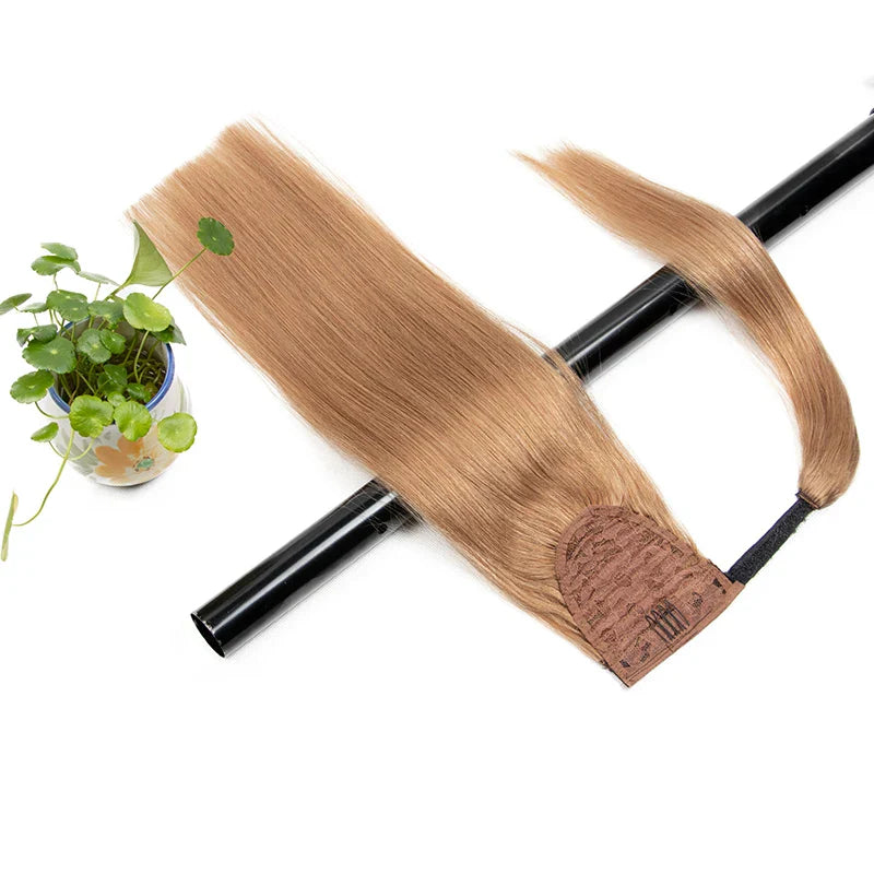 Ponytail Human Hair Clip in Extensions 100% Remy