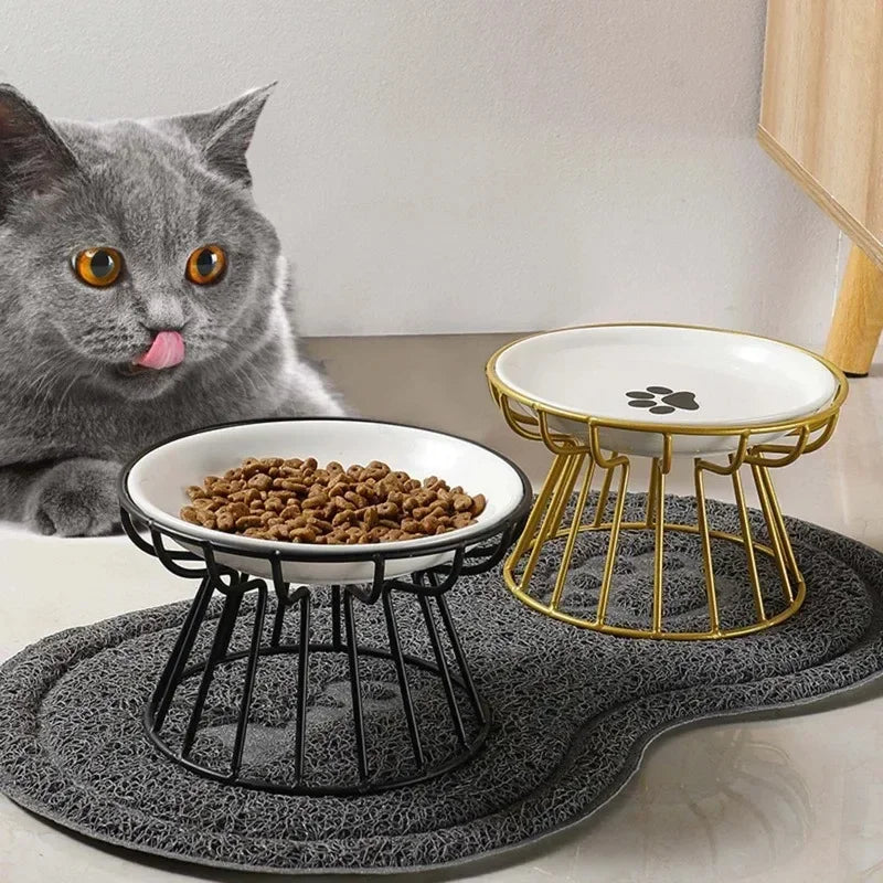 Water Cats Ceramic Stand Accessories Doggie Bowl Outdoor