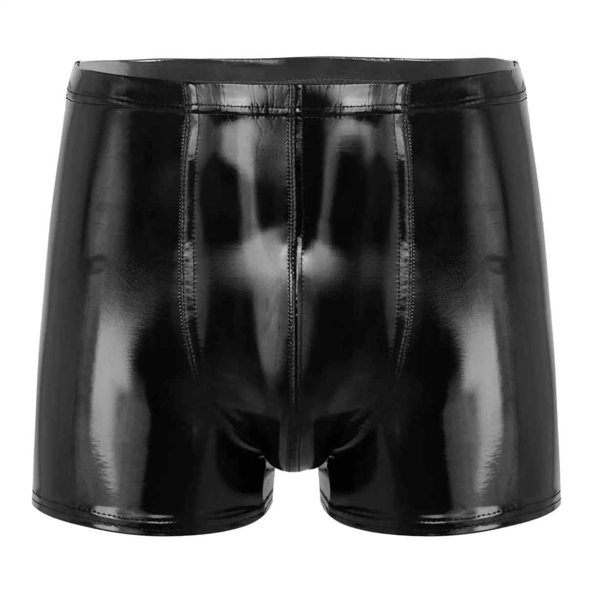 Mens Patent Leather Shorts Dance Performance Clubwear Wet