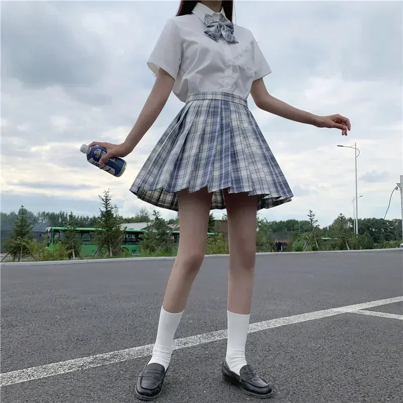 Japanese Uniform Korean School JK Uniform Shirt Plaid