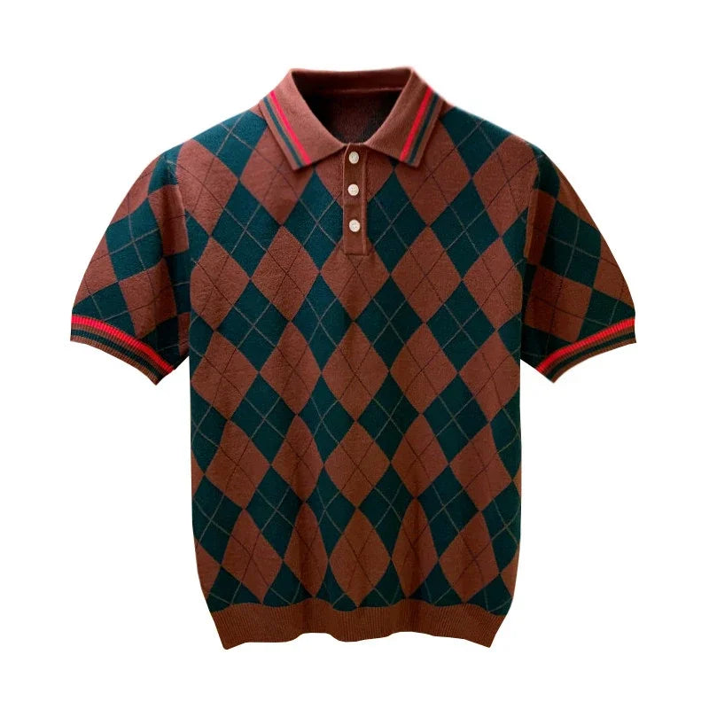 Spring Summer Men Short Sleeve Polo Shirt Male