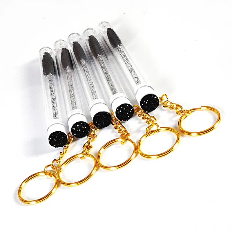 10pcs Mascara Wand Tubes Eyebrow Brush Diamond Key