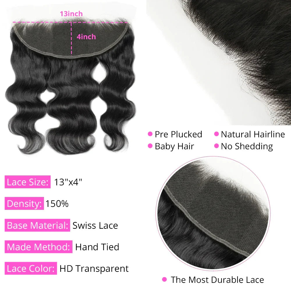 5x5 6x6 HD Lace Closure Body Wave 13x4