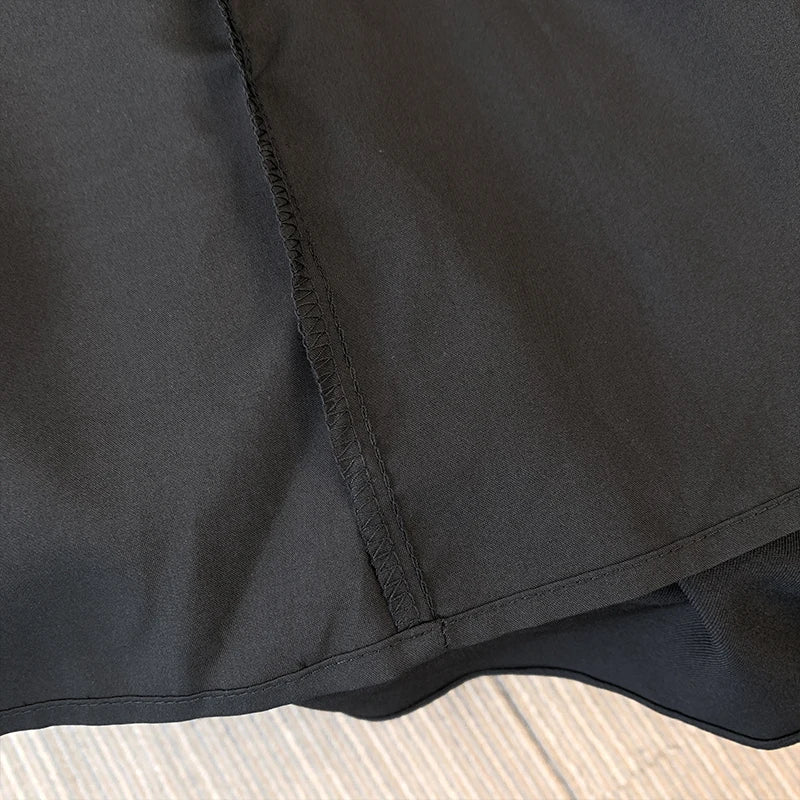 Plus-size women's black commuter skirt professional professional double