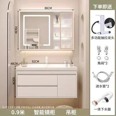 Washbasin Mirror Drawer Wall White Bathroom Cabinets Vanity