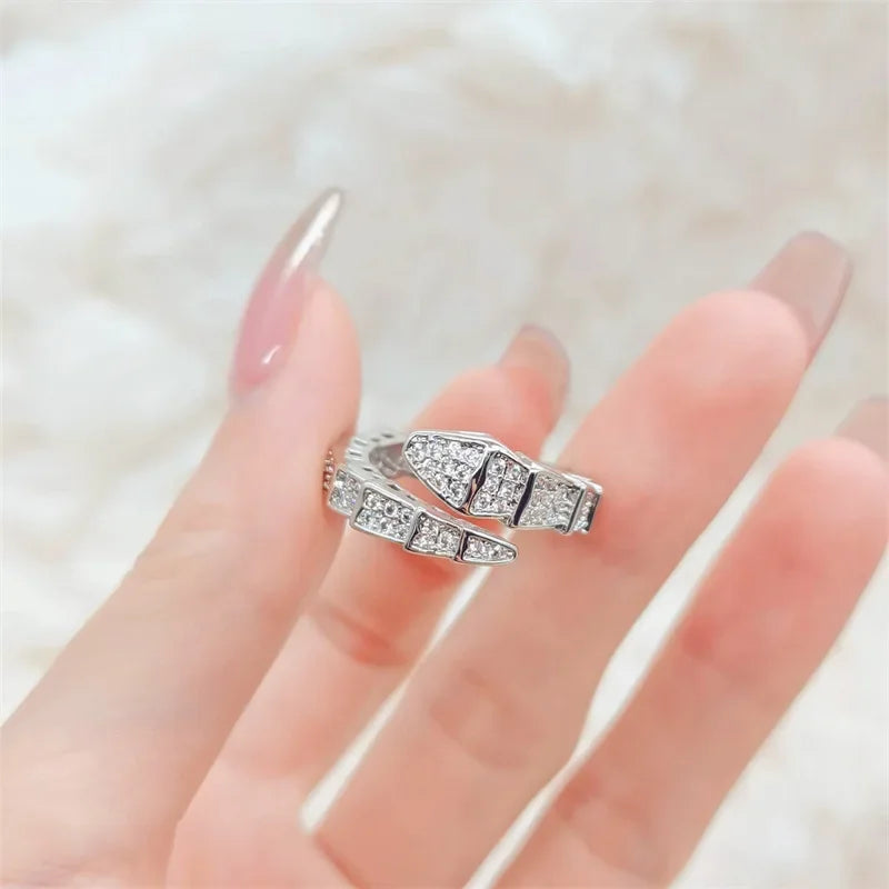 2024 New Design Fashion Silver color Zircon Snake