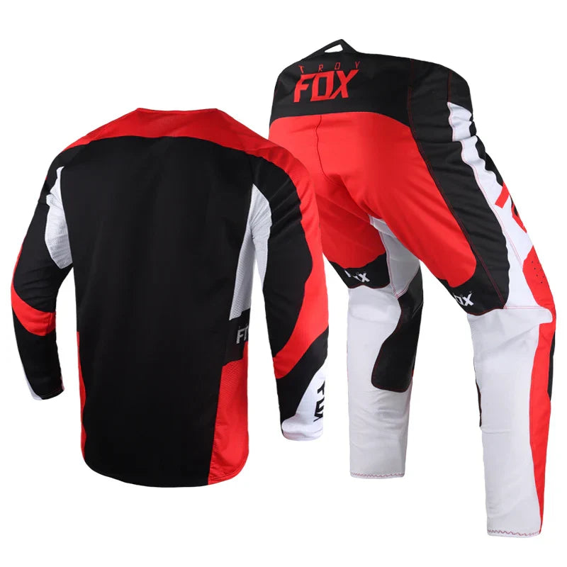 2022 Off-Road MX Racing Jersey & Pants Combo – Black/Red Gear Set