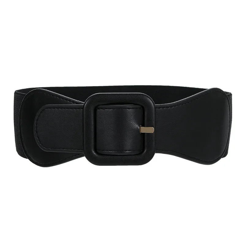 Women's Fashion Wide Belt Square Pin Buckle Imitation