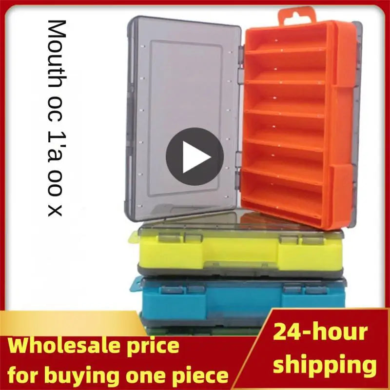 Fishing Tackle Box Lure Storage 14 Compartments Double