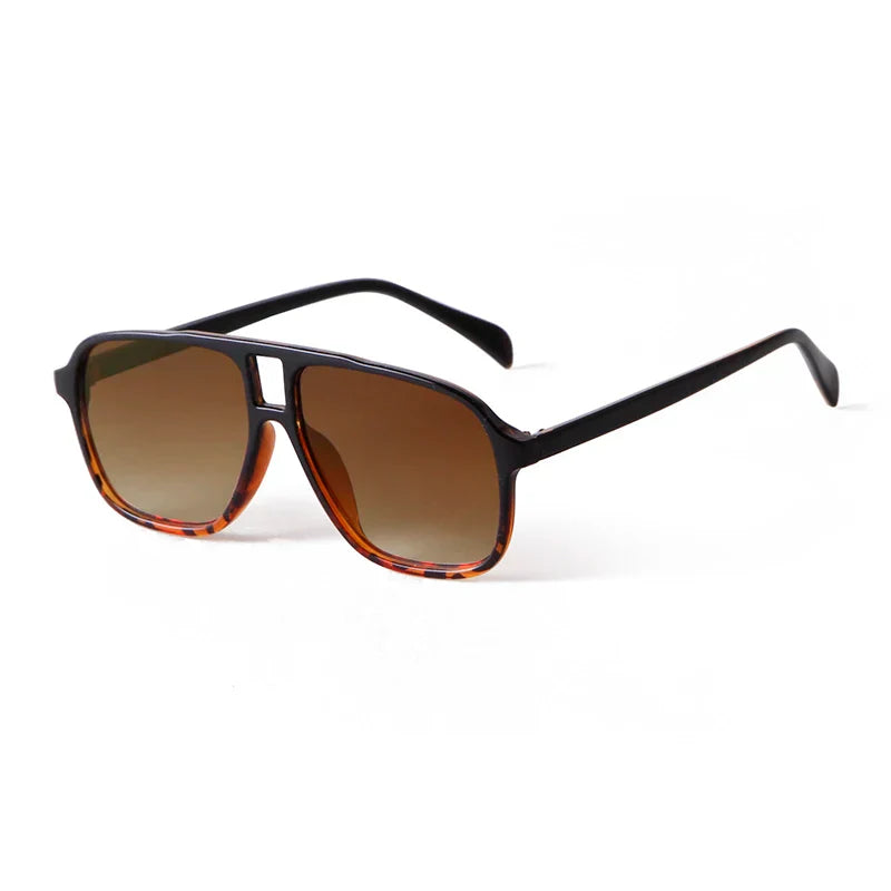 WHO CUTIE 2021 New Leopard Oversized Sunglasses Women