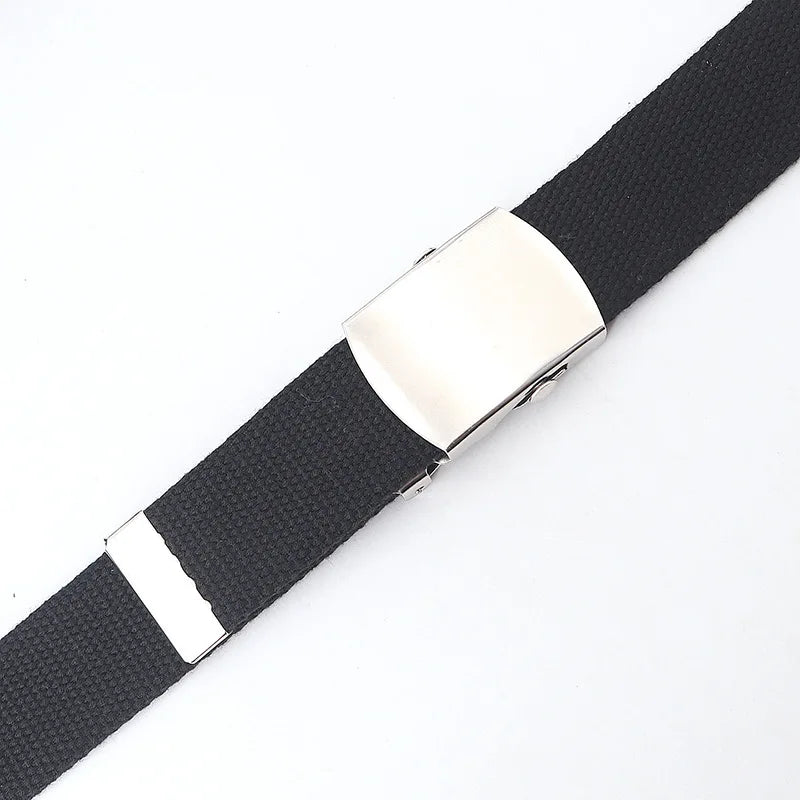 Colorful Canvas Weave Belt Casual Alloy Buckle Waistband