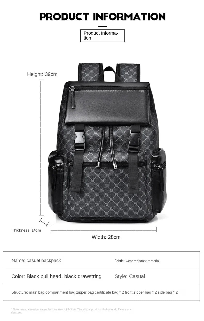 Business leather Travel Leisure Student large capacity men's