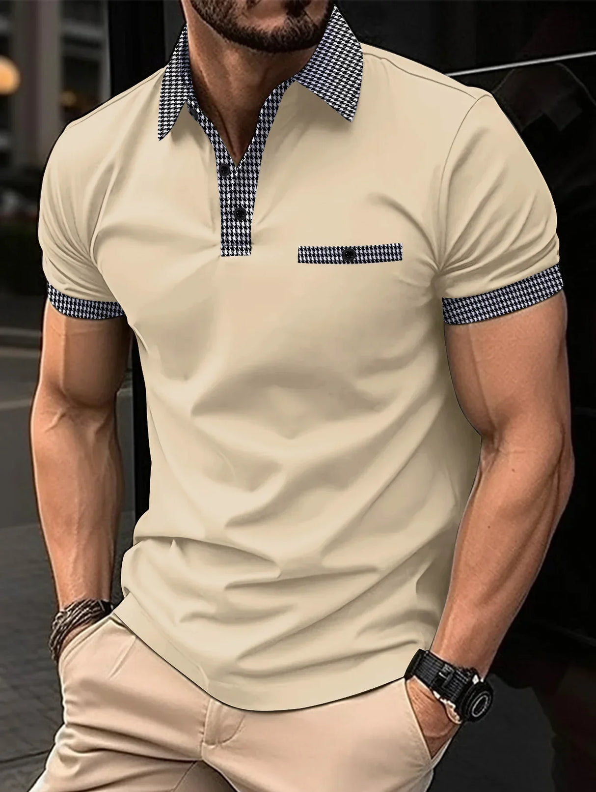 New men's casual short-sleeved Polo shirt Casual fashion