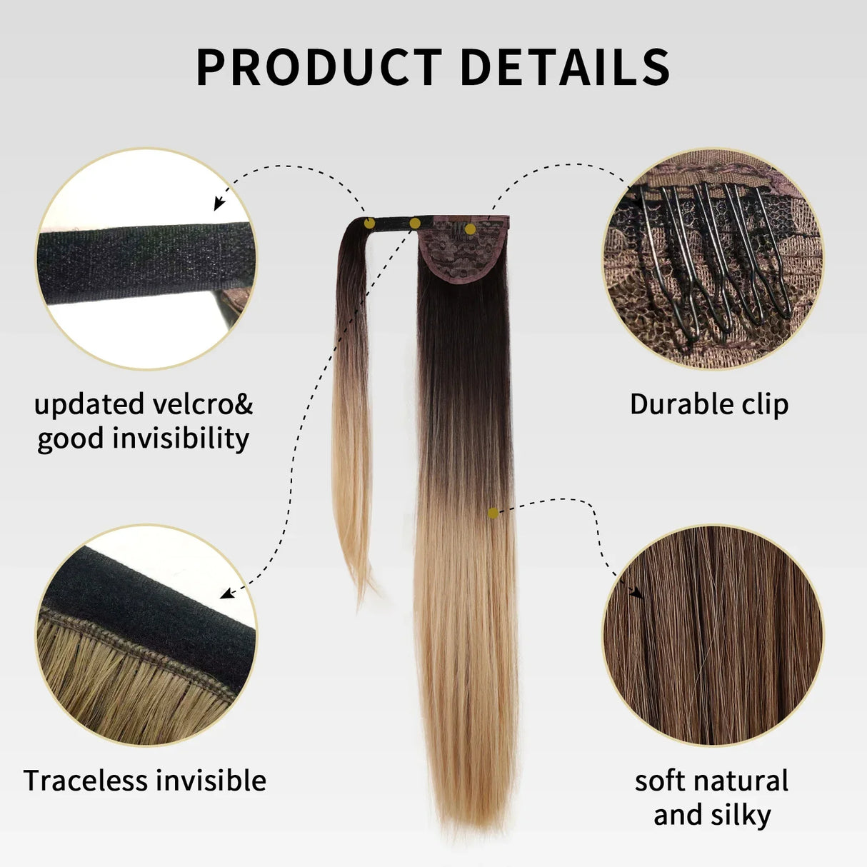 LOUIS FERRE Straight Ponytail Extension 26 inch Pony