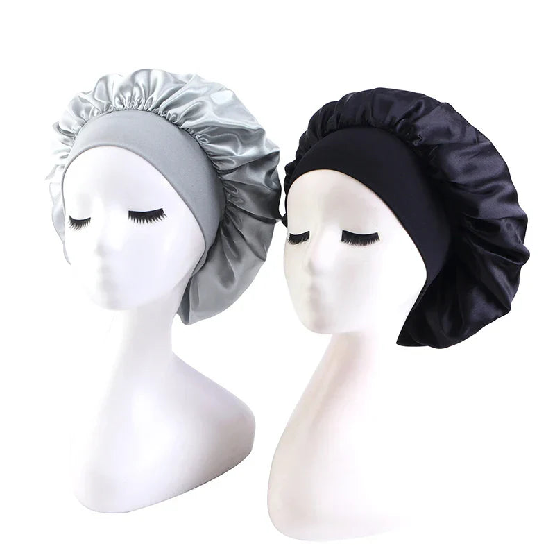 New 2 Pieces Silky Sleep Cap Women's Satin