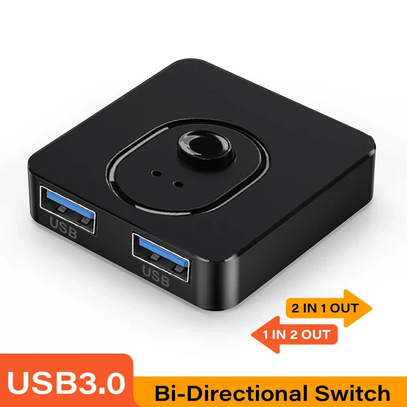 USB Switcher Hub Bi-Direction 1x2 2x1 USB3.0 Splitter