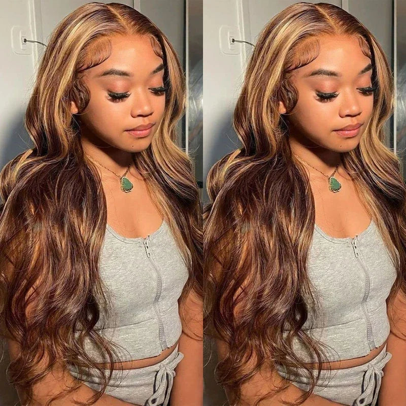 30 34inch 13x4 Highlight Ombre Body Wave Lace