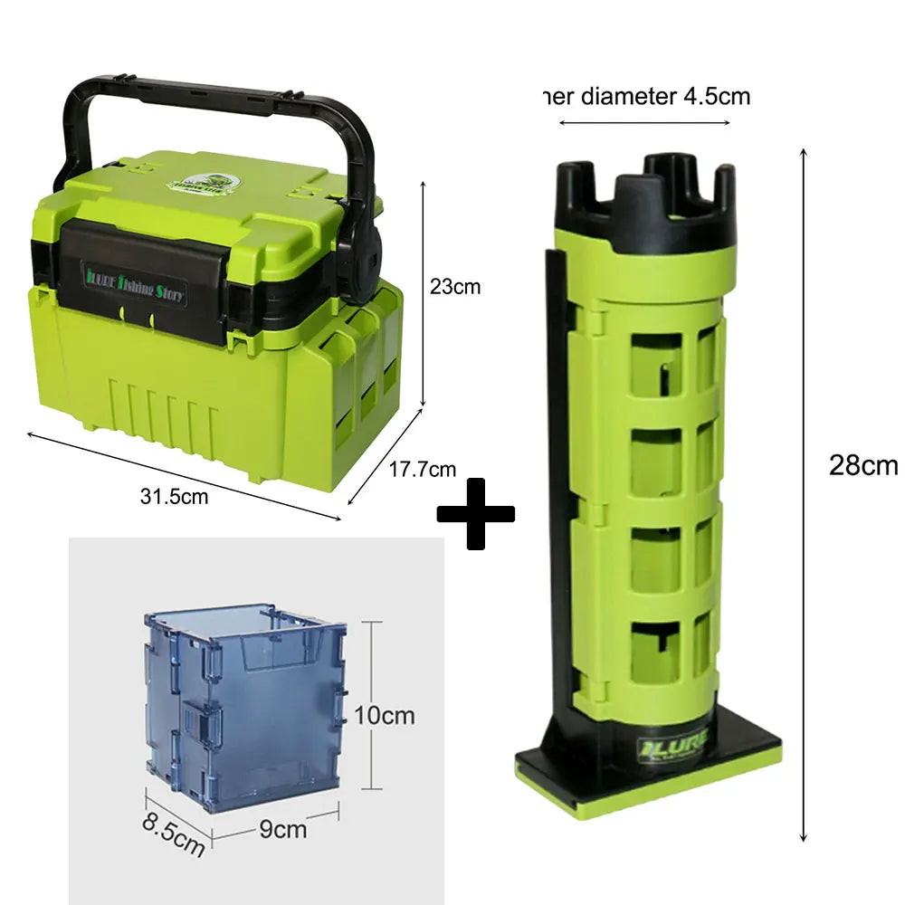 3-Layer Folding Fishing Tackle Box Multipurpose Fishing Storage