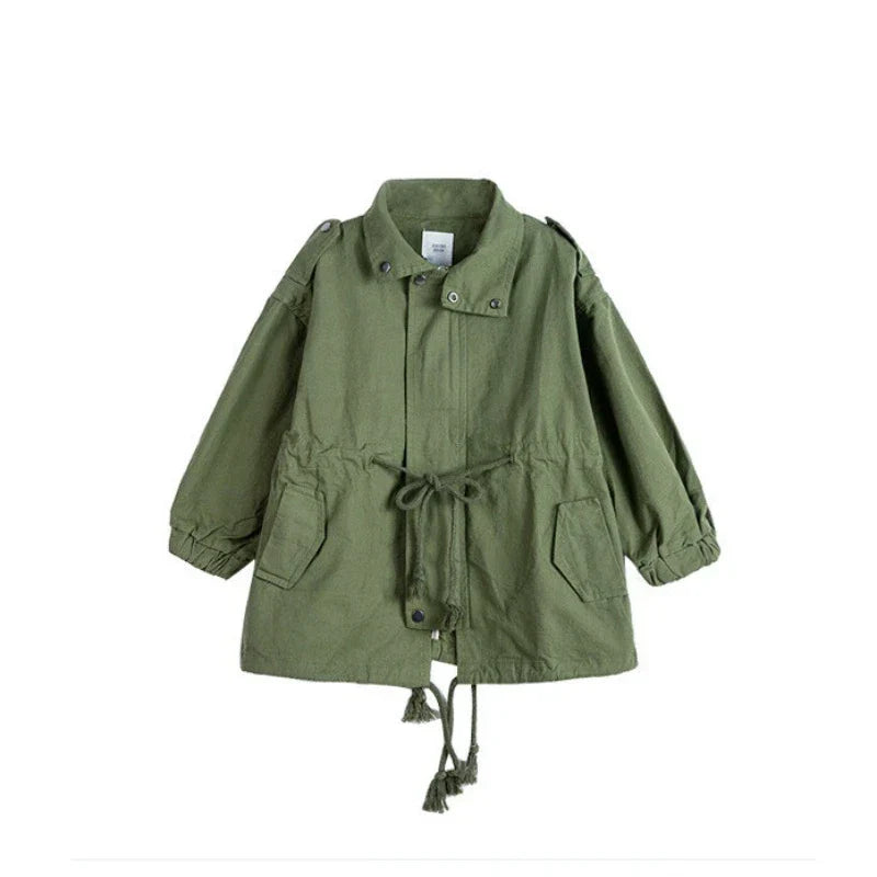 Girls Trench Coat Autumn Spring Korean Windbreaker Jacket
