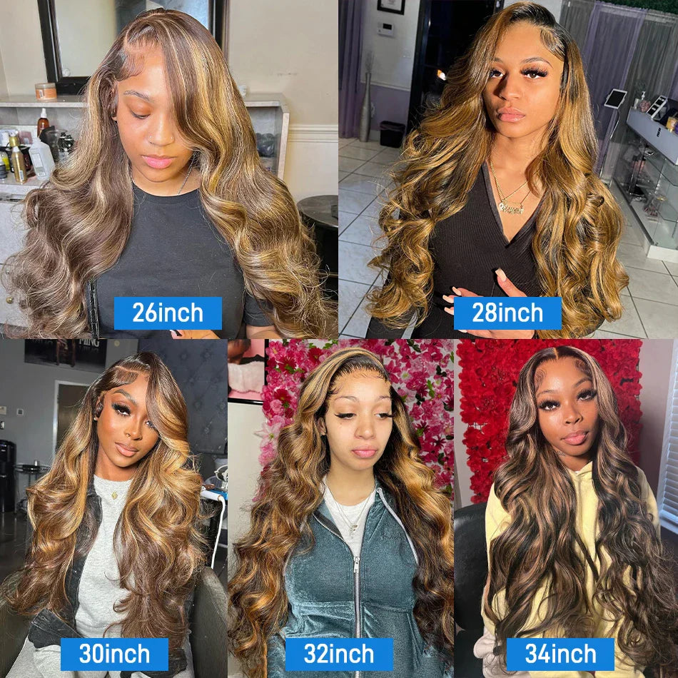 13x6 Hd Highlight Wig Human Hair Ombre Honey